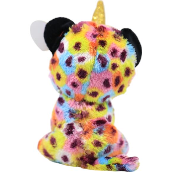Ty Beanie Boo's Collection 2022 Giselle Spotted Rainbow Unicorn Stuffed Animal - Picture 4 of 9